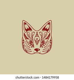 Kitsune Mask Illustration Vector Basic Mascot Stock Vector Royalty Free Shutterstock