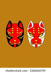kitsune mask from japanese mythological animal