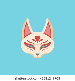 Kitsune mask Japanese vector illustration 