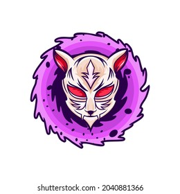 Vector de diseño de logotipo de máscara de Kitsune