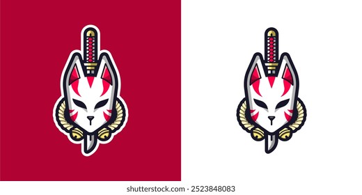 Kitsune Mask Logo with Tanto