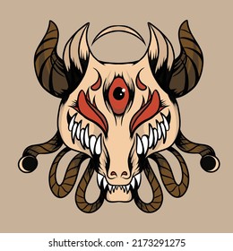 kitsune mask vector illustration specially made for branding and so on