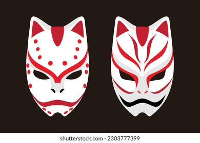 Kitsune Mask vector japan Wolf Logo template illustration