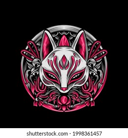 The Kitsune And Ornaments  Illustration for your business or merchandise