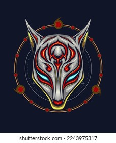 The Kitsune with Ornaments Illustration for your business or merchandise