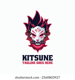 Kitsune Simple Mascot Logo Template