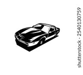 Kitt knight rider view from the front. best for logo, badge, emblem, icon, sticker design. for the American antique car industry. available in eps 10