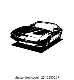 Kitt knight rider vintage car design. isolated monochrome vector illustration. best for logo, badge, emblem, icon, sticker design. available in eps 10