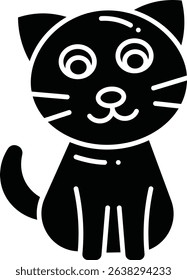 Kitten animal glyph vector, icon, design