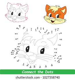 Kitten Beautiful. Dot to Dot Educational Game for Kids.