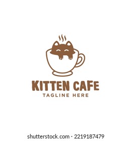 Kitten Cafe Logo. Cat Cafe.