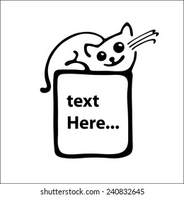 Kitten - cat holding sign or banner