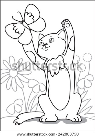 84 Top Kitten Butterfly Coloring Pages Pictures
