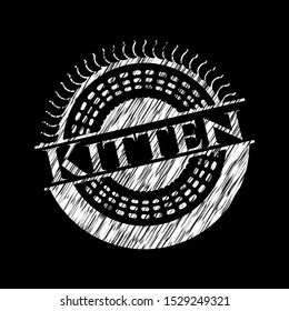 Kitten with chalkboard texture. Vector Illustration. Detailed.