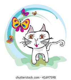 kitten children's drawing