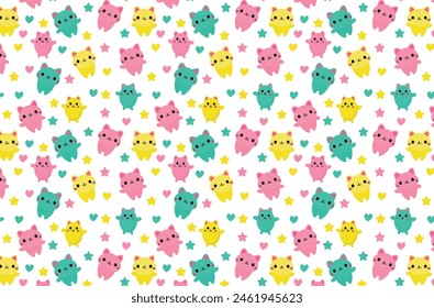 Kitten children's print, texture, paper, cute fluffy cat, pattern