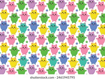 Kitten children's print, texture, paper, cute fluffy cat, pattern