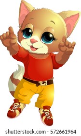 kitten in clothes