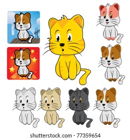 kitten collection on a white background
