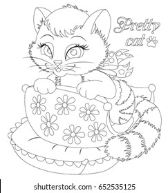 Cute Kitten Coloring Pages Images Stock Photos Vectors Shutterstock
