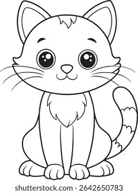 Página de colorir gatinho perfeito para os amantes do gato e fãs de arte animal
