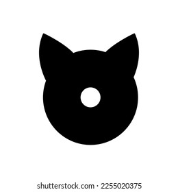 Kitten Donut Silhouette icon illustration template for many purpose. Isolated on white background	