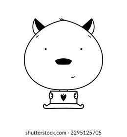 Gatito al estilo de doodle. Dibujado a mano.