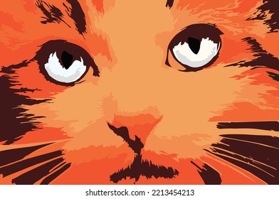 Kätzchen Gesicht, Vektorgrafik-Design, sitzend nach vorn