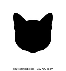 Kitten head silhouette vector flat illustration design.