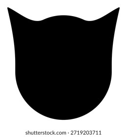 Silueta de cabeza de gatito. Vector aislado
