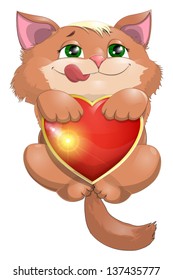 kitten and heart
