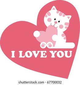 kitten with a heart