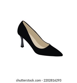 Kitten Heels Art, Icon, Graphic, Vector, Flat Design. 