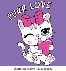 THE KITTEN HUGGING HEART WINKING THE EYE