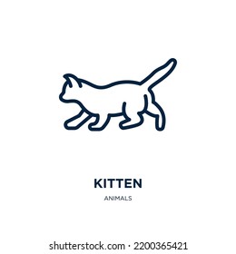 kitten icon from animals collection. Thin linear kitten, pet, animal outline icon isolated on white background. Line vector kitten sign, symbol for web and mobile