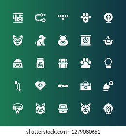 kitten icon set. Collection of 25 filled kitten icons included Hedgehog, Cat, Litter box, Collar, Veterinarian, Veterinary, Leash, Paw, Dog food, Hamster, Pet