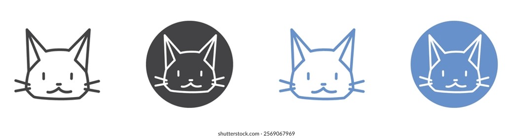 Kitten icon vector symbol outline sign