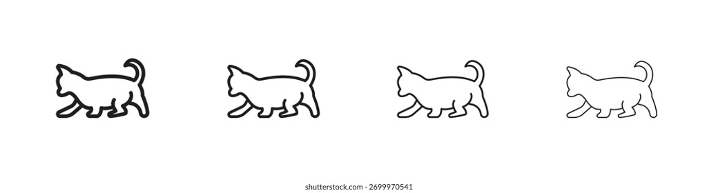 Kitten icons. editable stroke icon collection.