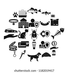 Kitten icons set. Simple set of 25 kitten vector icons for web isolated on white background