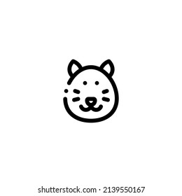 kitten kitty pussycat cat Outline Icon, Logo, and illustration Vector