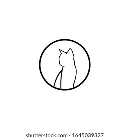 kitten logo template design vector icon illustration