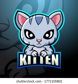 Kitten mascot esport logo design