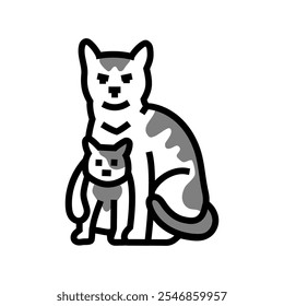 kitten mother cat breeding color icon vector. kitten mother cat breeding sign. isolated symbol illustration