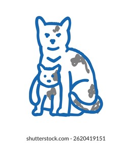 gatinho mãe gato reprodução ícone doodle esboço vetor. gatinho mãe gato reprodução sinal. ilustração símbolo isolado