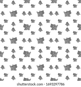 Kitten pattern, illustration, vector on white background