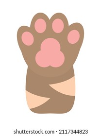 kitten paw design over white