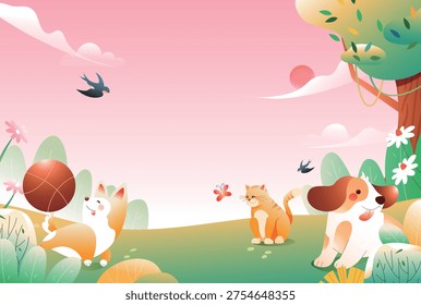 Kitten Pet Care Vector Flat Illustration for E-commerce Shopping Festival	