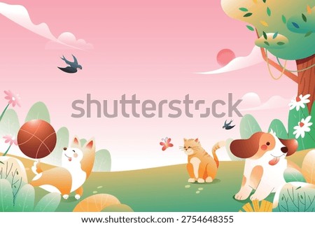 Kitten Pet Care Vector Flat Illustration for E-commerce Shopping Festival	