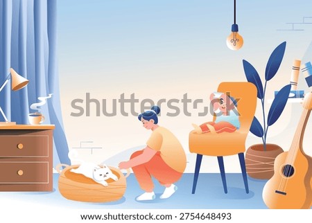Kitten Pet Care Vector Flat Illustration for E-commerce Shopping Festival	