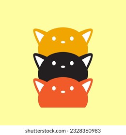 kitten pets colony pedigree cute colorful mascot cartoon simple logo vector icon illustration